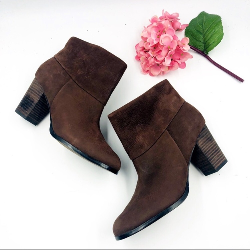 Cole Haan Chestnut Nubuck Cassidy ankle bootie.